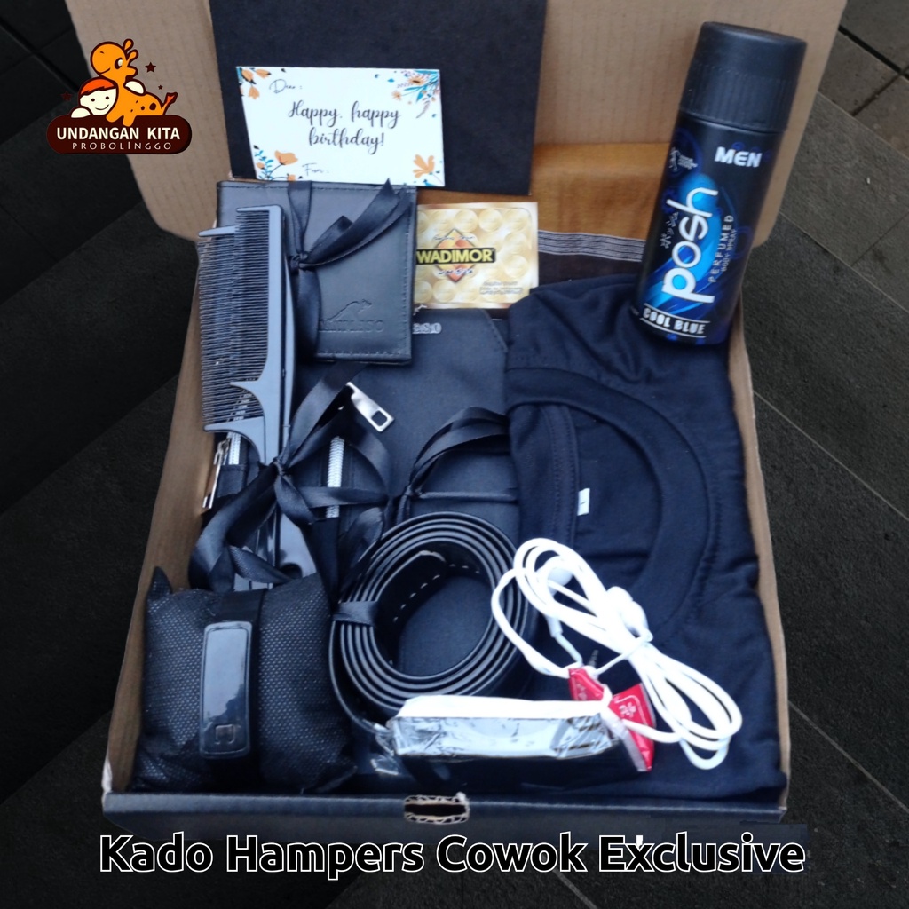 Hampers Box Kado Gift Box Cowok Ulang Tahun Kaos Alat Sholat Kekinian