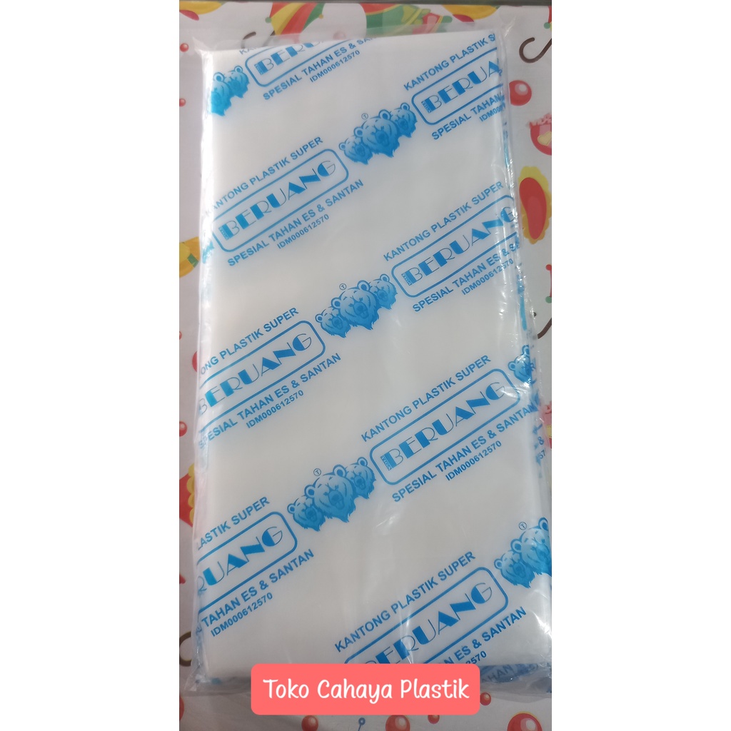 1 pak Plastik PE Beruang 6x20 7x20 8x20 9x20 10x20 12x25 15x30 20x35
