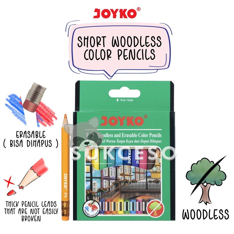 

Joyko Color Pencil Pensil Warna CP-120 / Kecil Pendek (Tanpa Kayu) Murah Berkualitas