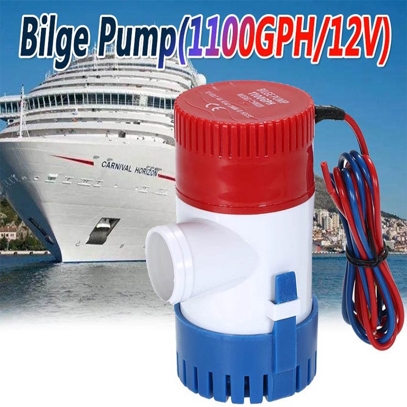 Bilge Pump Pompa Air Celup 12V 1100GPH Marine Lambung Kapal Pompa Submersible Kapal Aksesoris DC 12V