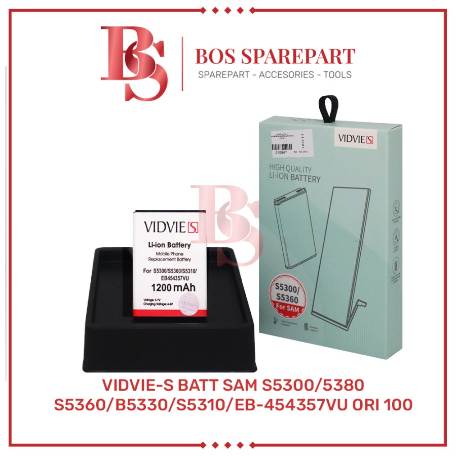 VIDVIE-S BATERAI SAMSUNG S5300 / 5380 / S5360 / B5330 / S5310ORI 100 / BATTERY / BATRE