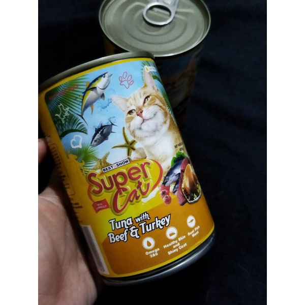 SuperCat Tuna With Beef &amp; Turkey 400gr Makanan Kucing Basah