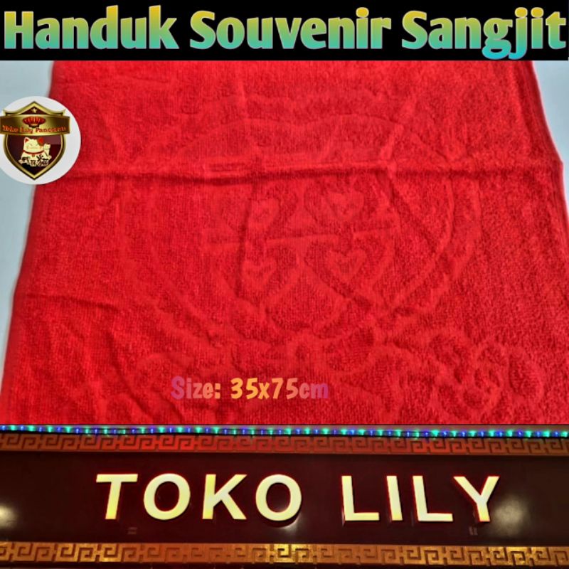 Handuk Sangjit Souvenir 35x75cm Bordir / Wedding Couple Face Towel / Souvenir Nikah Lamaran / Handuk Merah Bordir