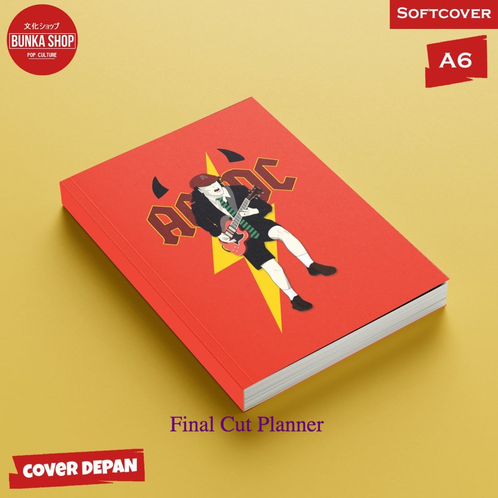 

Pocket Note Band AC DC Angus young 2 Softcover A6 Buku Tulis Catatan Notes Agenda Planner Jurnal .
