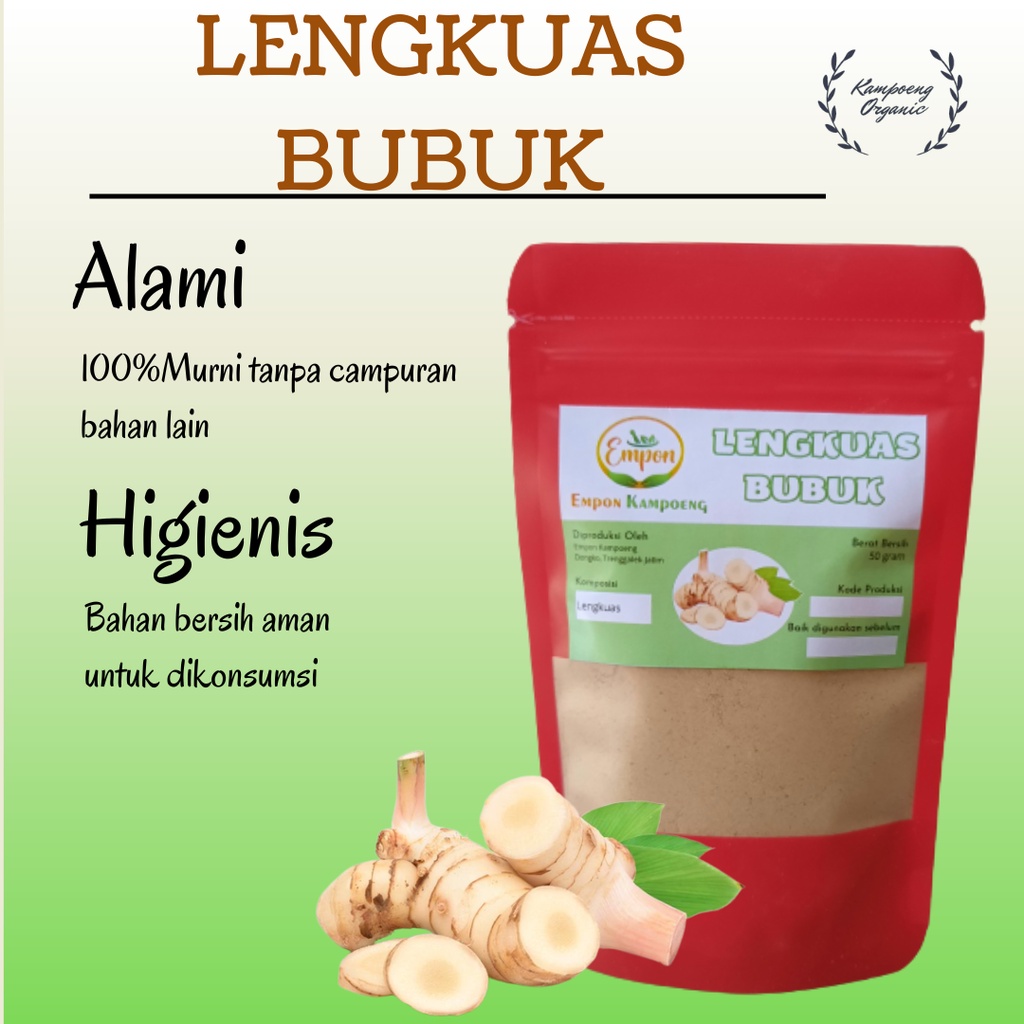 

Lengkuas Laos Bubuk Serbuk Asli Murni Bahan Makanan Pokok Bumbu Dapur Organik Rempah Herbal