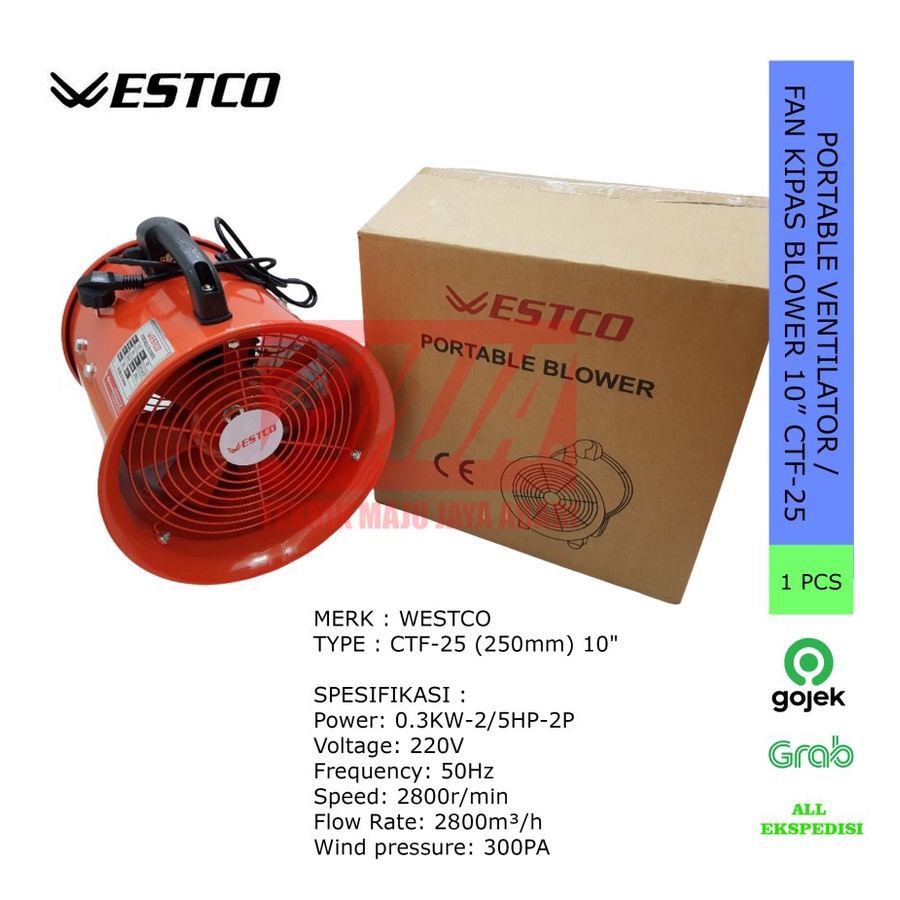 WESTCO Portable Ventilator / Fan Kipas Blower 10" CTF-25