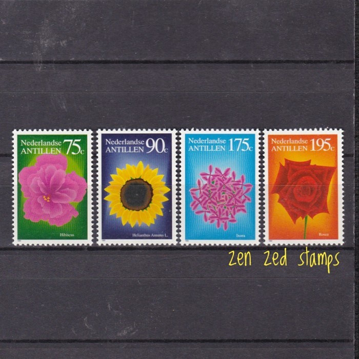 

0714 Perangko Belanda Antillen 1993 Flowers 4v Mnh