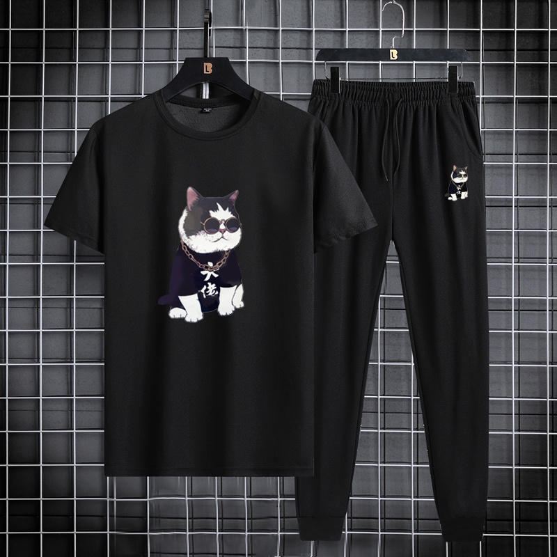 Setelan Pria Kombinasi Keren Kaos Pria + Celana jogger / Cowok Distro Original dan Celana panjang