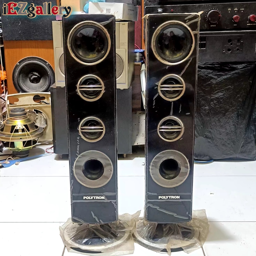 Speaker tower Polytron bekas tv led 32inch normal original harga sepasang