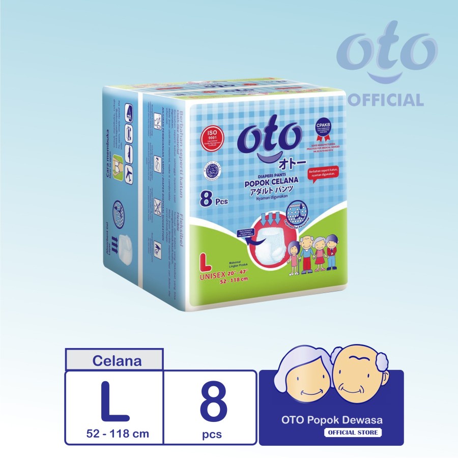 MURAH OTO Pants Adult Diapers / Popok Dewasa CELANA Size L isi 8