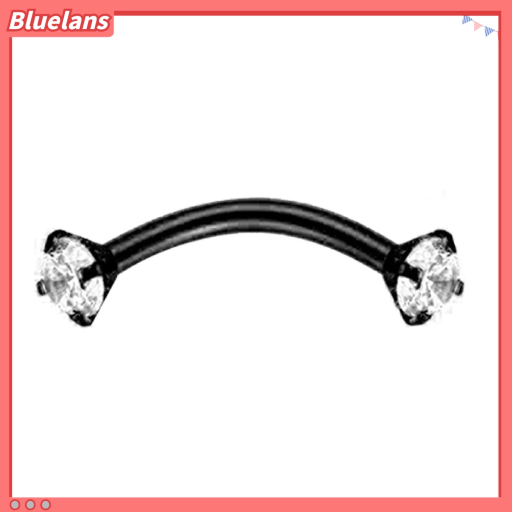 Bluelans Eyebrow Ring Cubic Zirconia Wear-resistant Steel Body Piercing Jewelry Barbell for Women