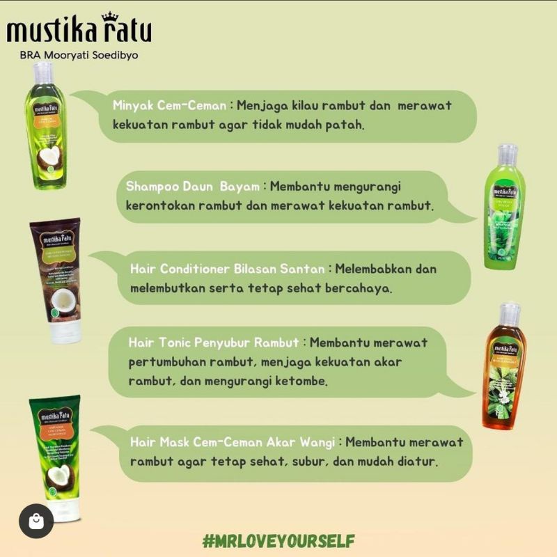 Mustika Ratu Hair Care | Penyubur Rambut Tonic Oil Cem ceman Shampoo