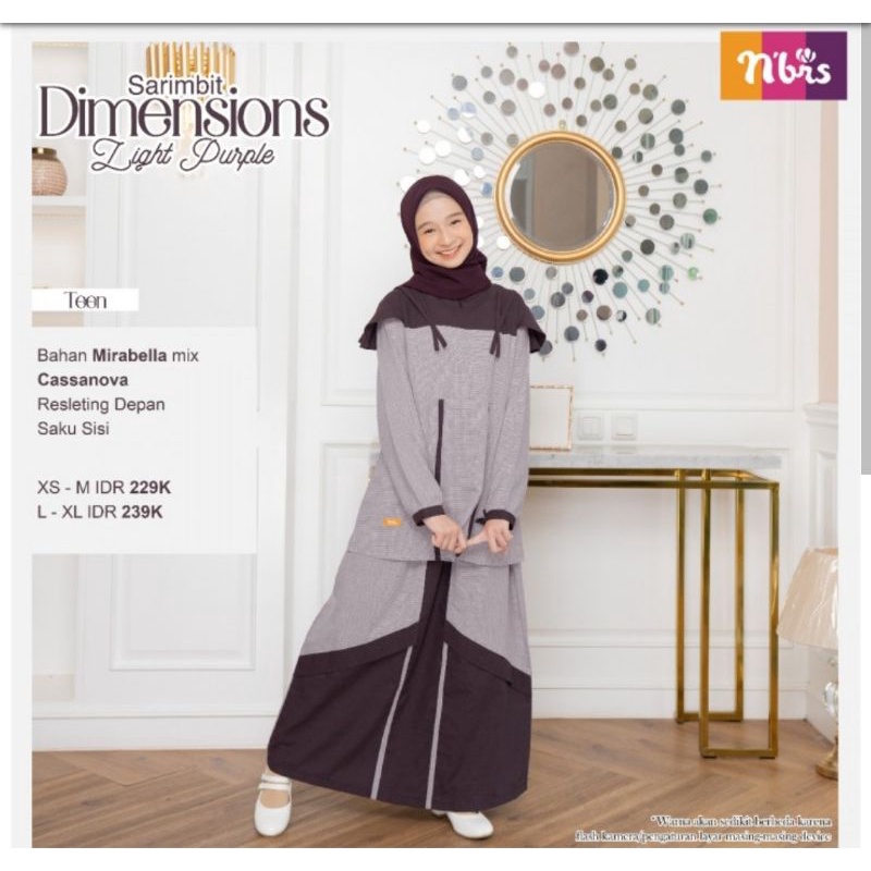 Sale Baju Gamis Atasan Bawahan Remaja ORI Nibras Dimension Teen Size XL Bahan Adem Nyerap Keringat
