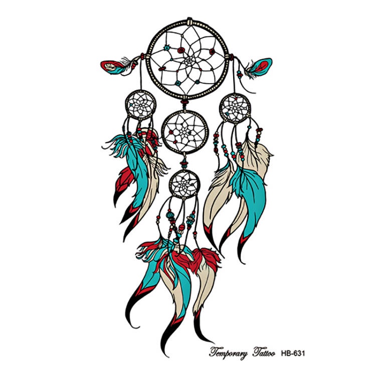 【BTI】Tato Sementara Tato Palsu Stiker Dream Catcher Warna Tahan Air Tato