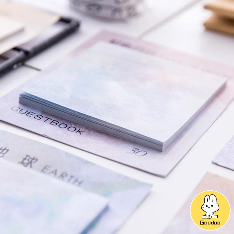 Kertas Memo Sticky Note / Post-It Bentuk Kotak Motif Planet Lucu -Doo -Doo