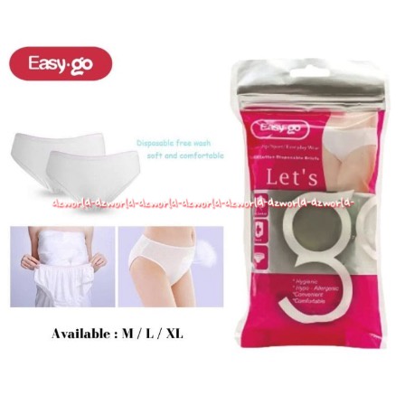 Easy Go lets Go Cattoon Disposable 5pcs Celana Dalam Wanita Sekali Pakai Isi 5 Underwear Easygo letsgo Katun Dispo sable Under Ware CD For Travell Travelling