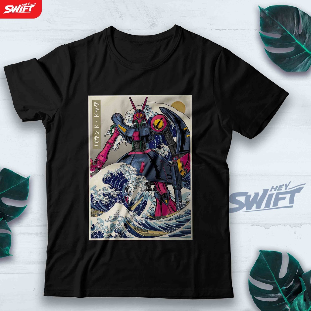 KAOS Hokusai Bound Dock Gundam Robot TSHIRT BAJU DISTRO