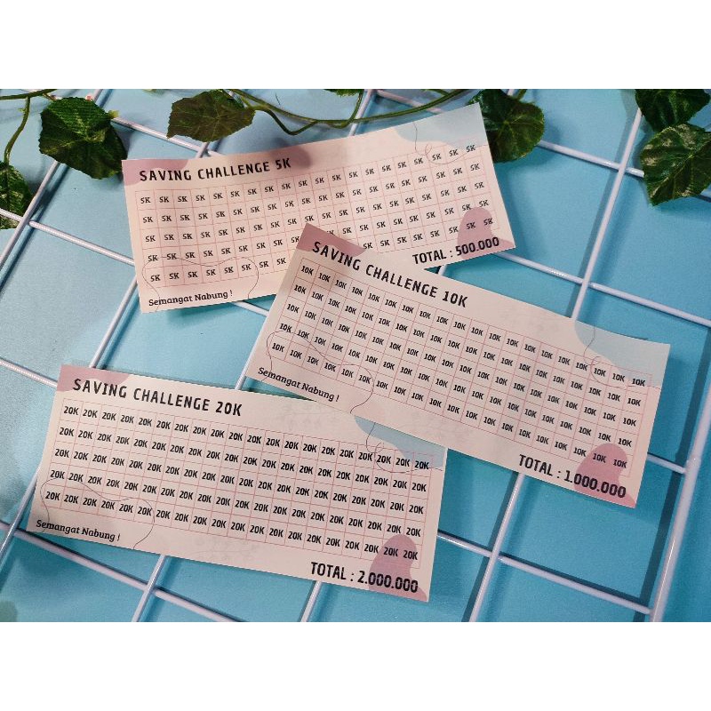 Stiker Tabungan Viral Saving Challenge Sinking Funds Sticker Celengan Tabung Zipper Pocket Financial