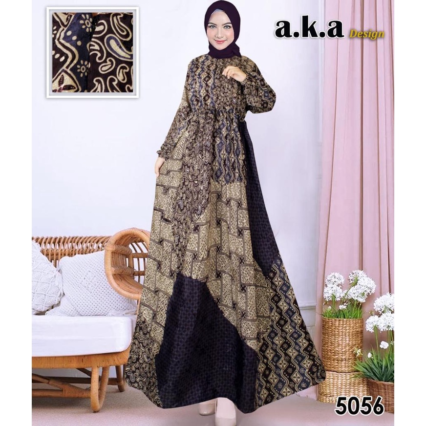 Ready gamis semi sutra alsize//gamis viskos//baju batik viskos//gamis batik premium//gamis lebaran//gamis kondangan