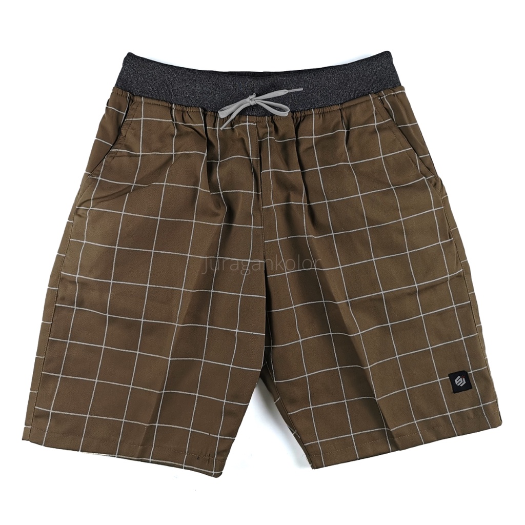 Celana Pendek Pria Dewasa Motif Kotak Tartan Chino Kolor Cowok Short Pants