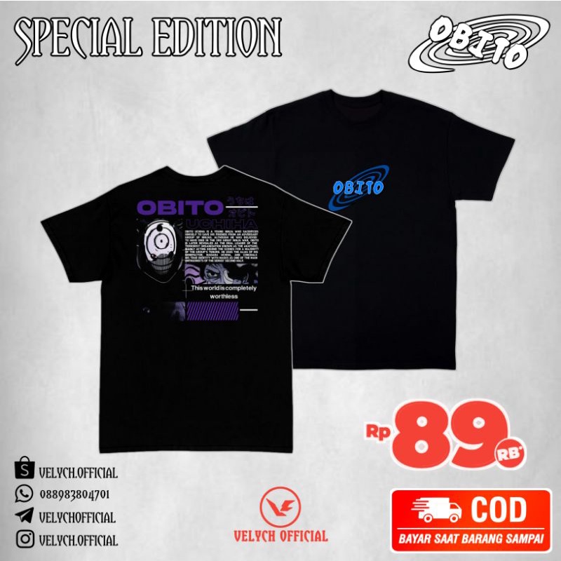 Jual Kaos Obito Uchiha Uchiha Obito Tobi Lengan Pendek Dewasa