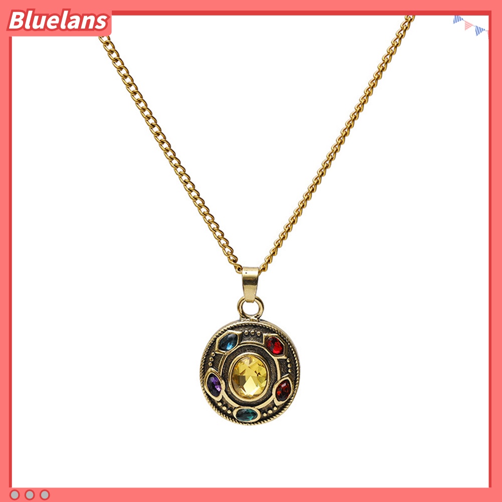 Bluelans Avengers Thanos Infinity Stone Necklace Round Charm Pendant Fashion Jewelry Gift