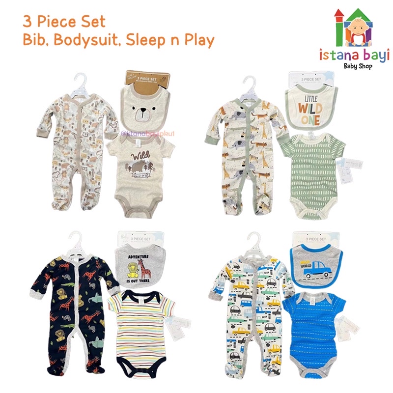 Catellove 3in1 Boy-Girl Jumpsuit  + Slaber Set/ Jumsuit Baby Boy-Girl Set Baby