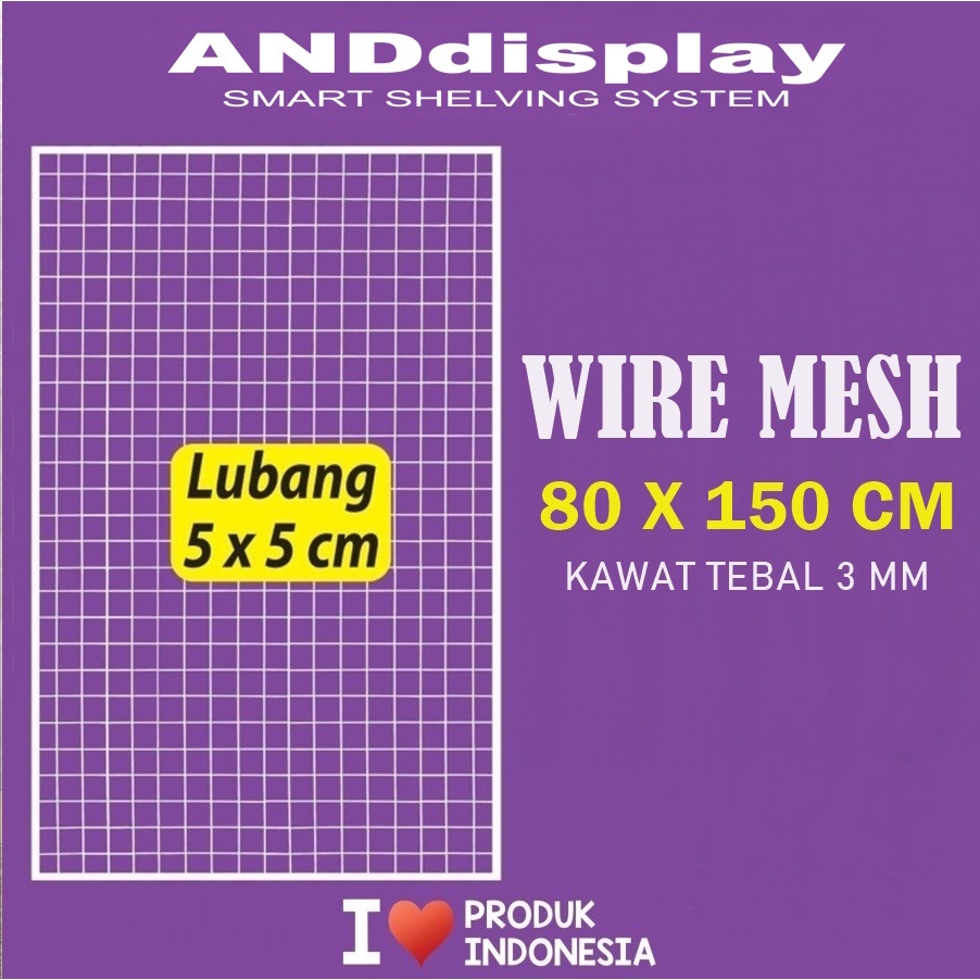 WIRE GRID MESH RAM DINDING 90 X 150 CM - KAWAT JARING KOTAK - RAM BINGKAI