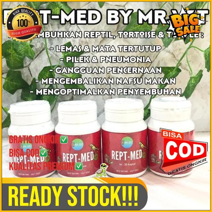 Reptmed Obat Reptil Kura Darat Kura Air Lemas Pilek Mencret Sulcata