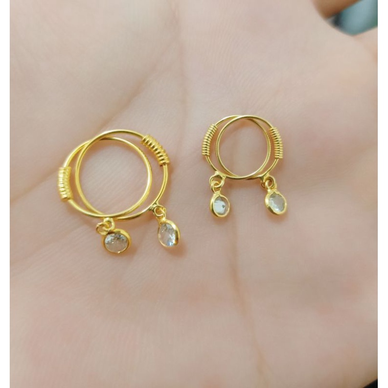 ANTING ANAK DAN BAYI PERAK 925 LAPIS MAS ASLI