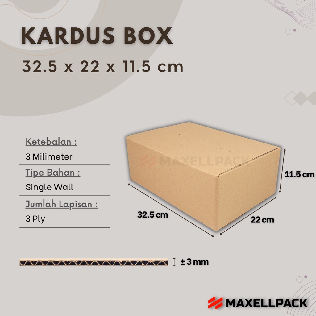 

Kardus Karton Box 32,5x22x11,5 CM Kotak Dus Packing Polos