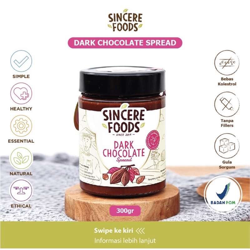 

Sincere Foods Dark Chocolate Spread / Selai Coklat Kacang