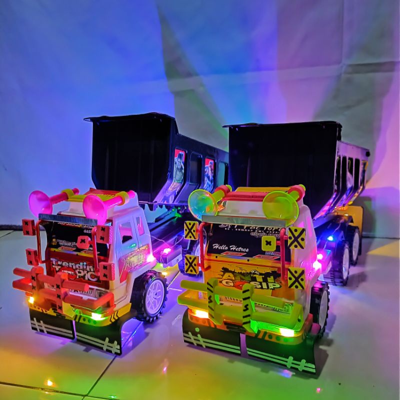 Mobil mobilan anak truk oleng pasir variasi lampu kedap kedip