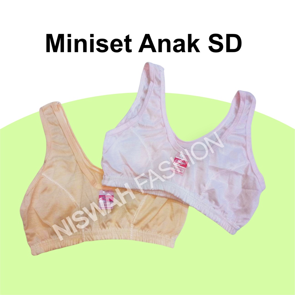 Miniset Remaja BH Anak Wanita kain kaos adem dipakai