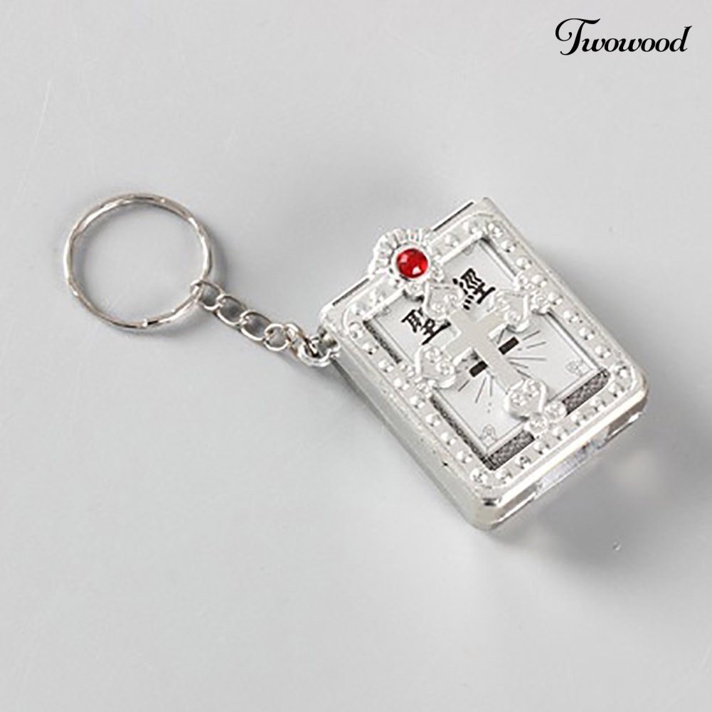 Twowood Gantungan Kunci Alkitab Mini Aksen Berlian Imitasi Untuk Aksesoris Tas