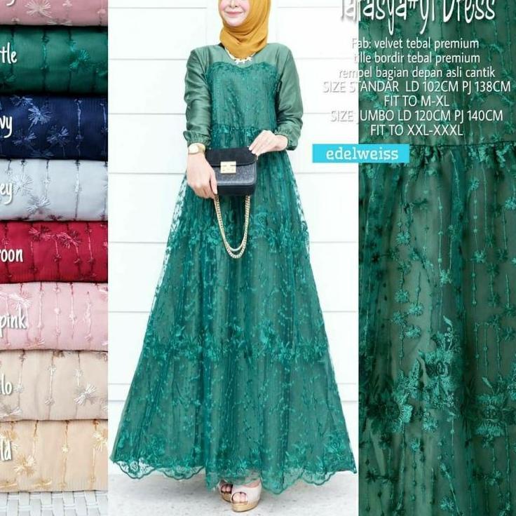 NRA.18Oc22l • Farasya Dress Kondangan Party Dress Muslim Wanita Dress Kondangan Jumbo Ld 120 Ld 110 