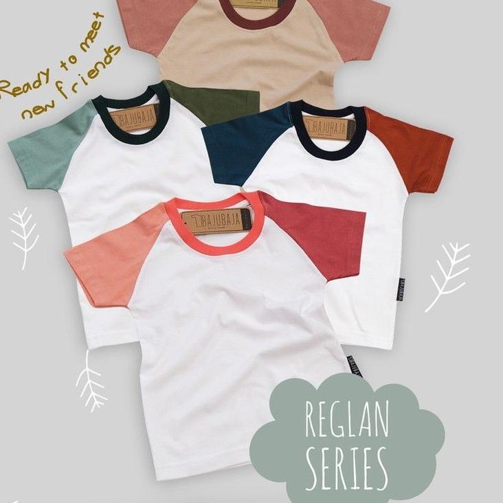 Tiktok Sell Bajubaja junior reglan / kaos polos anak kombinasi / kaos anak