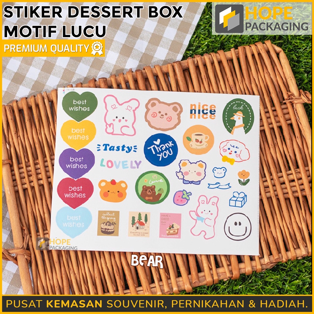 Sticker Dessert Box Motif Lucu / Stiker Motif Lucu Cute / Sticker Journal Buku Properti Foto