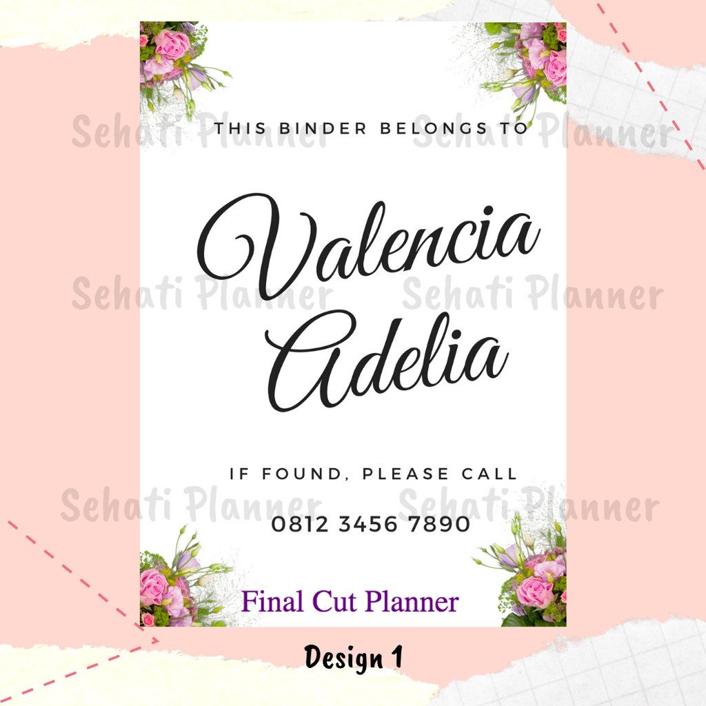 

Custom Nama Binder / Personal Information / Biodata Binder / Binder Loose Leaf A5 & B5 / Sehati .