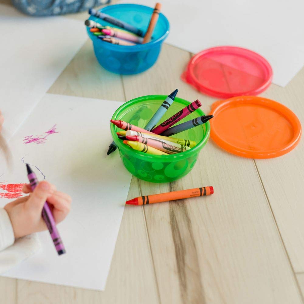 TOMY Take Toss Toddler Bowls with Lids 8oz 6 pack Colors May Vary The First Years Mangkok Penyimpanan Makanan Serbaguna