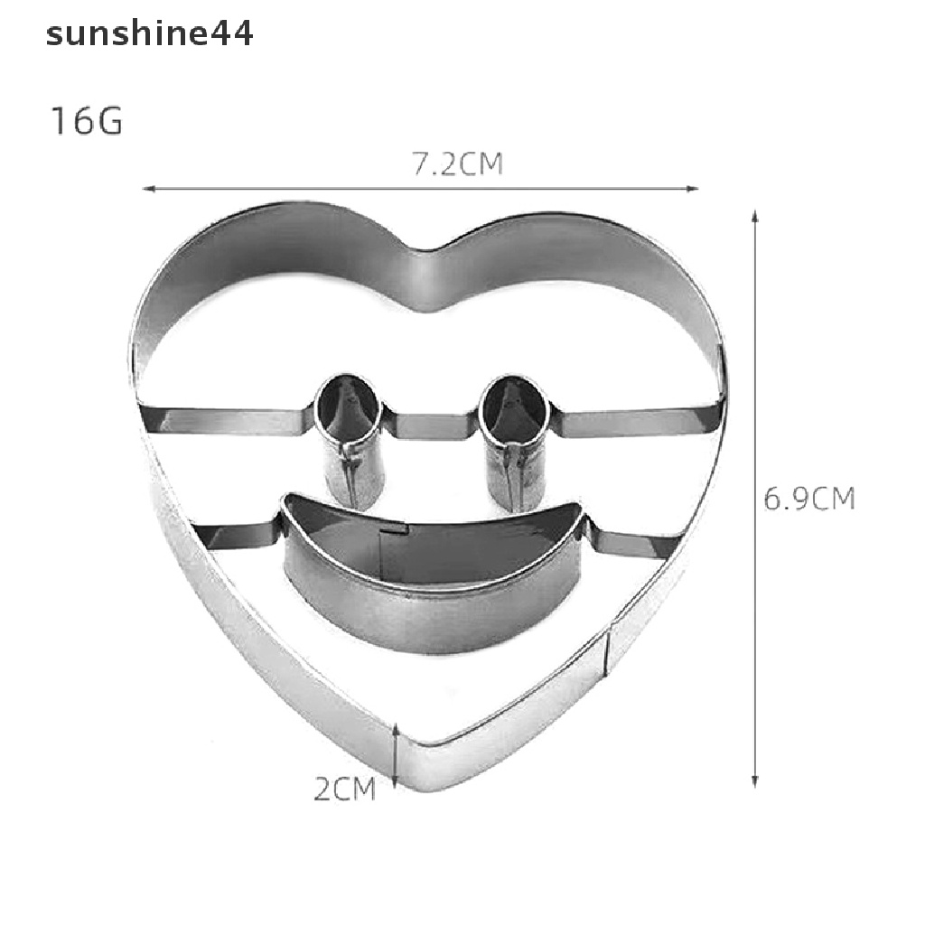 Sunshine 4Pcs / Set Cetakan Pemotong Biskuit / Fondant Bentuk Smiley Face