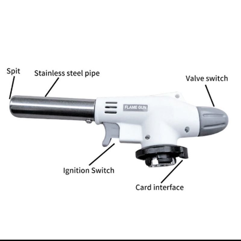 Flame Gun Kepala Gas Torch Kaleng Tabung Kepala Gas Las Api Pemantik Pematik Api Flame Gun