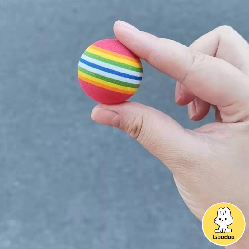 Pet Cat Puppy Toy Ball Rainbow Mengunyah Bola Interaktif Tumbuh Gigi Mainan Menyenangkan - SD -Doo