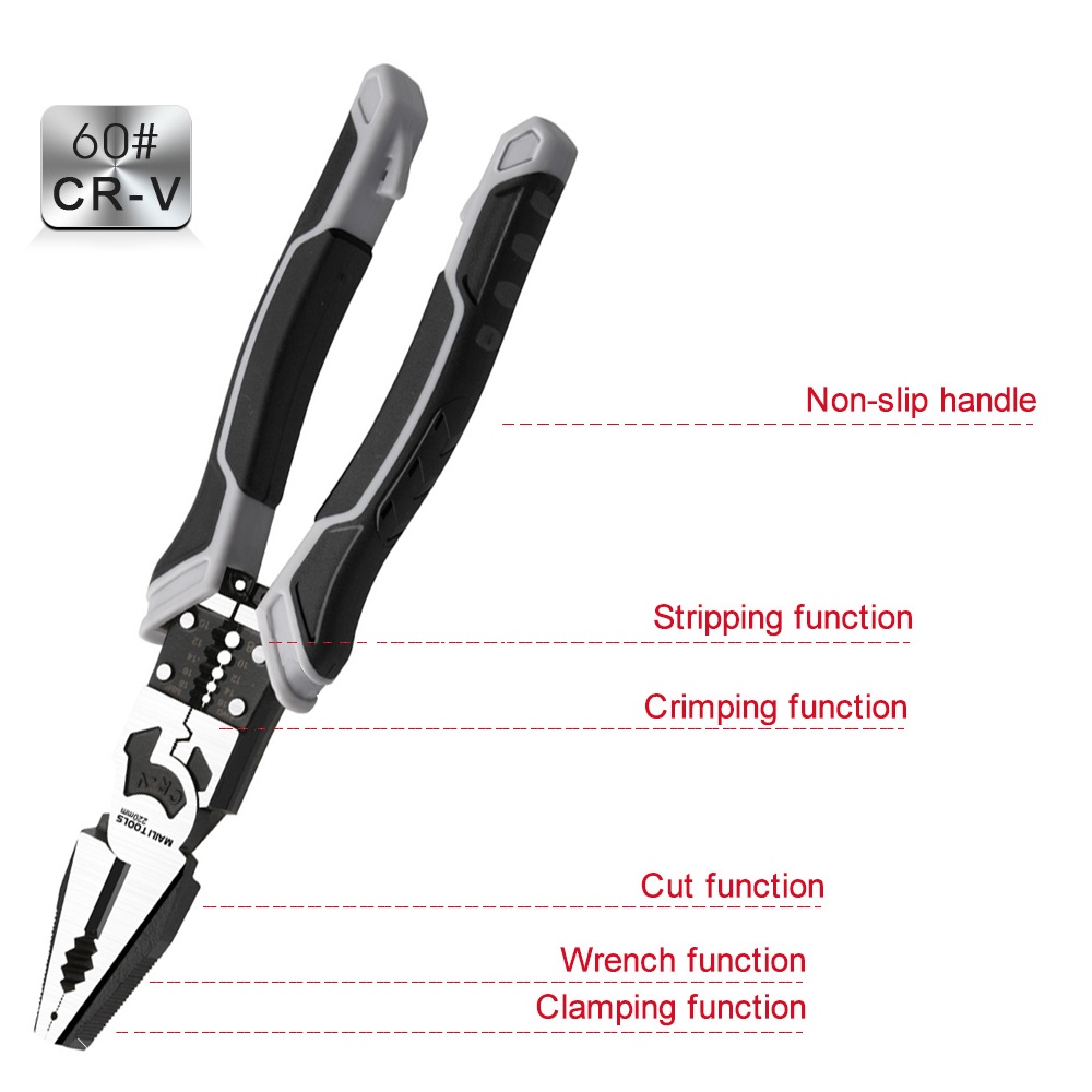 Tang Pemotong Kawat CRV Multifungsi Wire Cutter 9 inch COOFARI