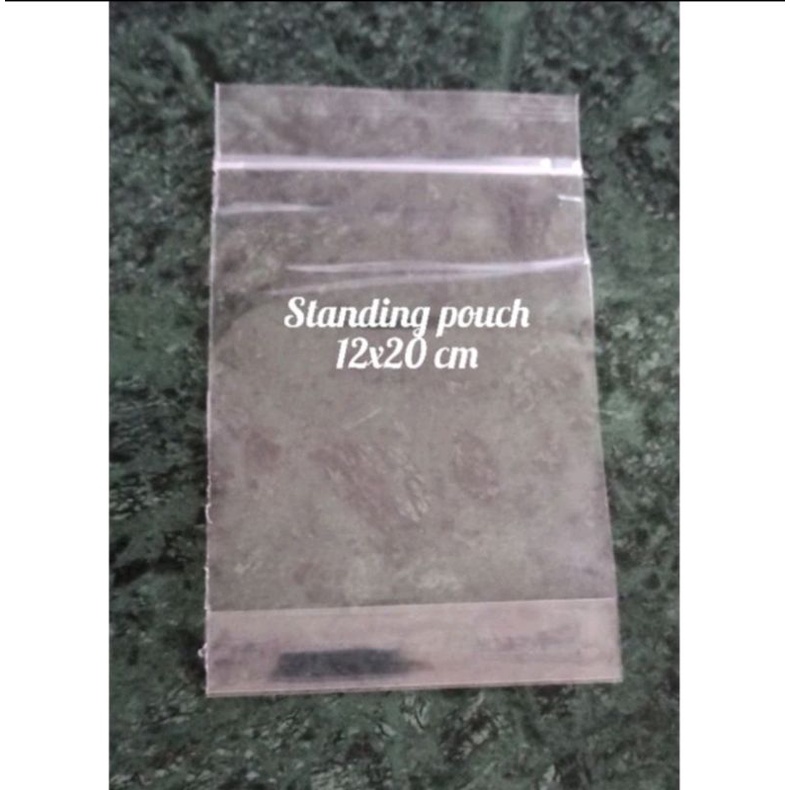 Plastik standing pouch klip berdiri stp 12x20 cm seal biasa kantong snack Super