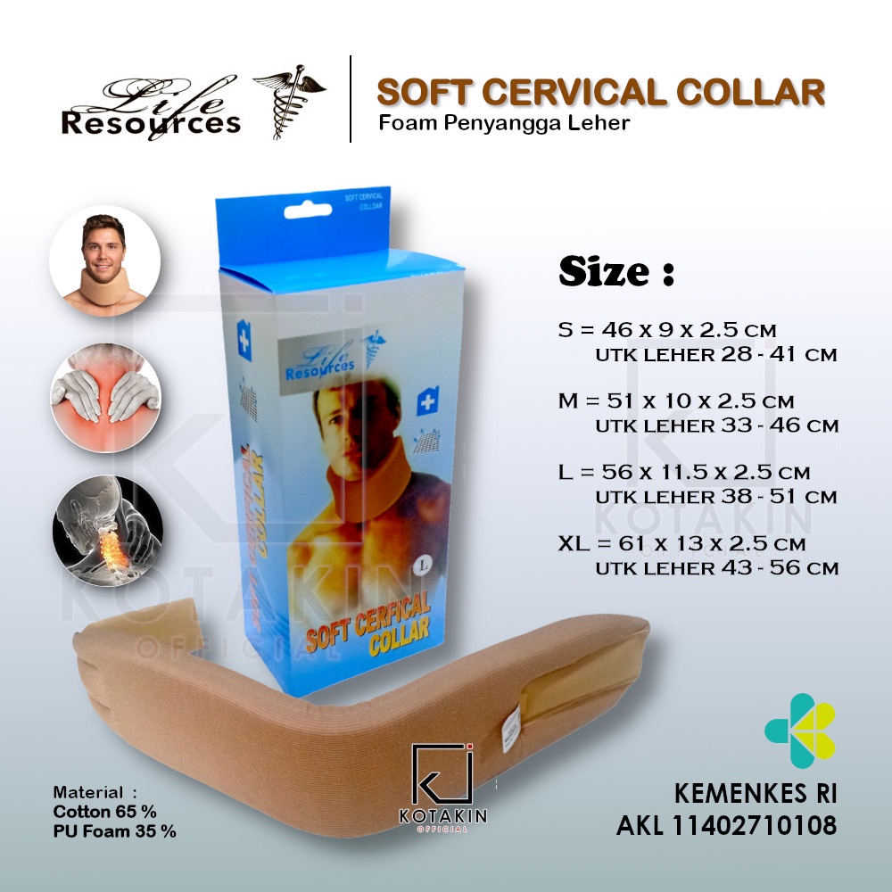 Soft Cervical Collar LIFE RESOURCES / Neck Collar/Busa Penyangga Leher