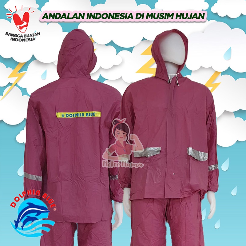 Jas Hujan Jaket Celana DOLPHIN SPACY Scotchlight 961 BIG SIZE XXL