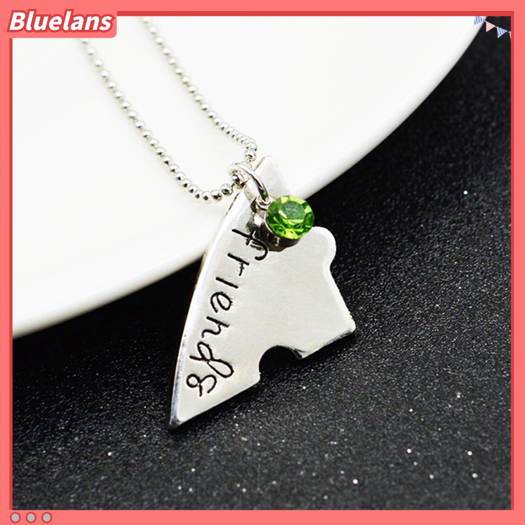 4pcs / Set Kalung Liontin Bentuk Hati Aksen Berlian Imitasi Untuk Hadiah