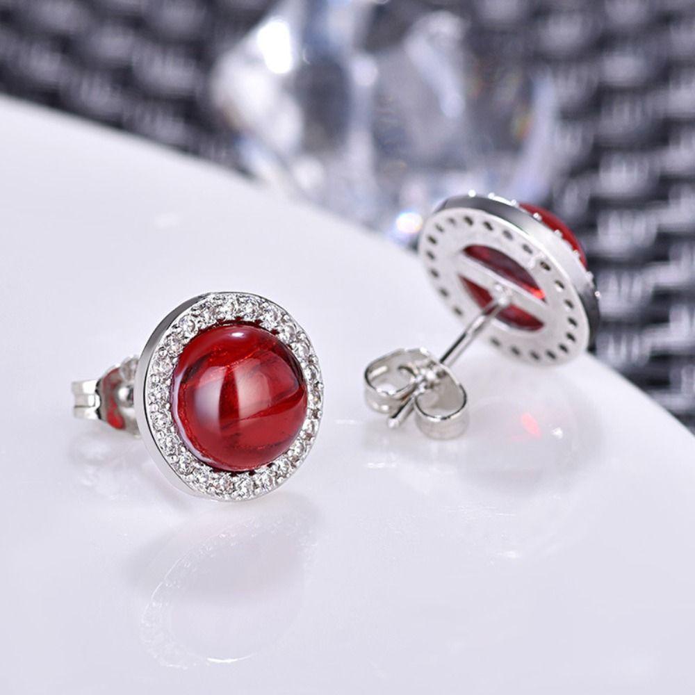 Mxbeauty Wanita Stud Earrings Fashion Retro Bulat Eleagnt Temperamen Zirkon Kristal Drop Earrings