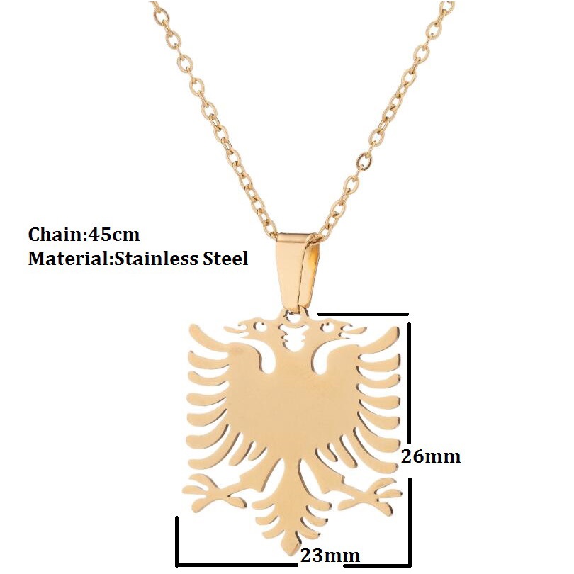 Kalung Bahan stainless steel Desain Elang Albanian Gaya retro Eropa Amerika